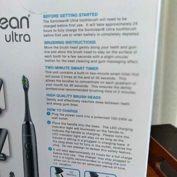NIB SONICLEAN Ultra Rechargeable Sonic Toothbrush w/ Bonus Toothbrush Heads - Picture 8 of 13